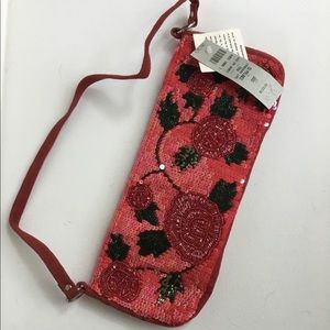 Floral Beaded print Cache shoulder purse